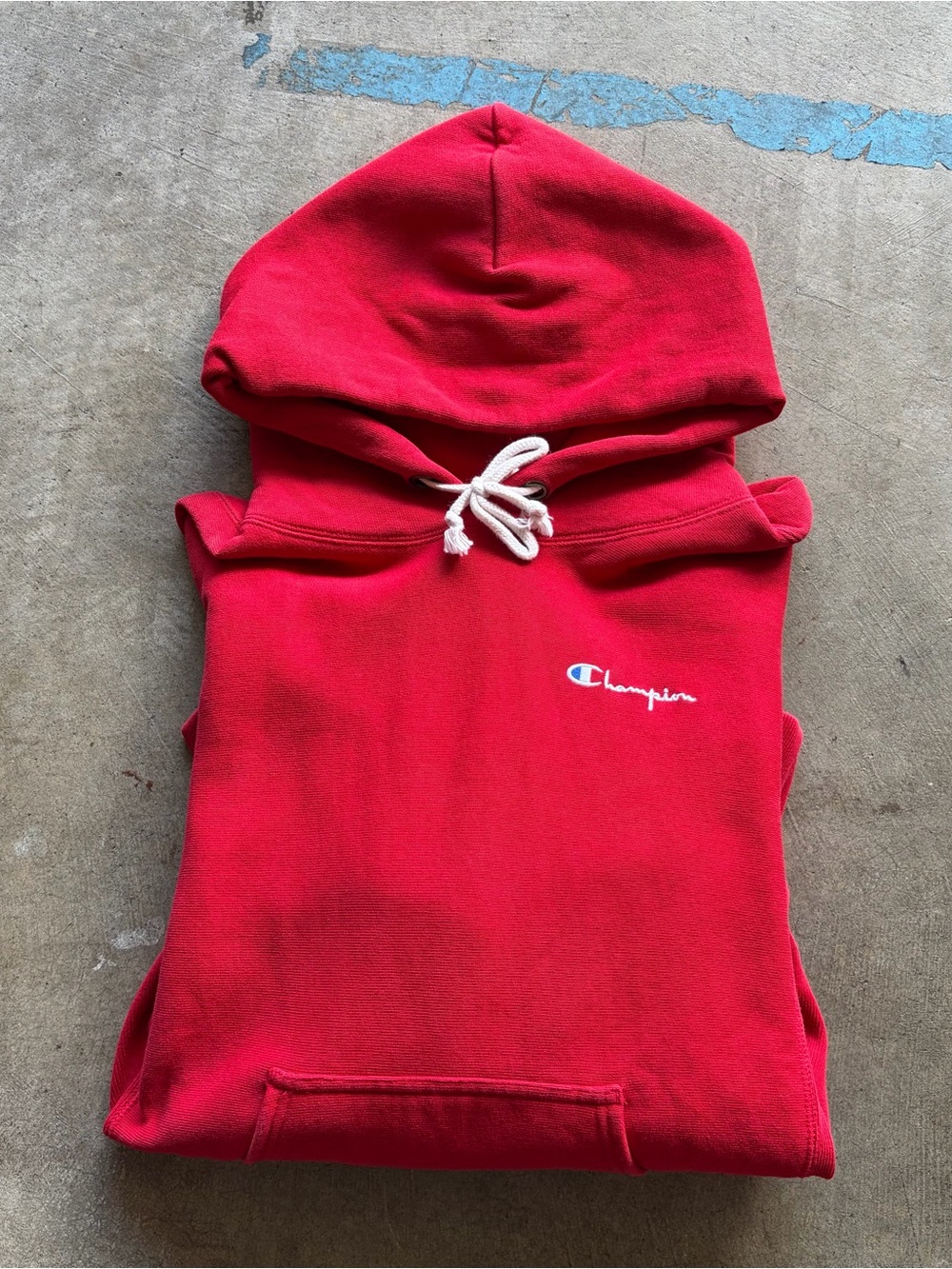 Vintage Y2K Champion Red Hoodie Preppy